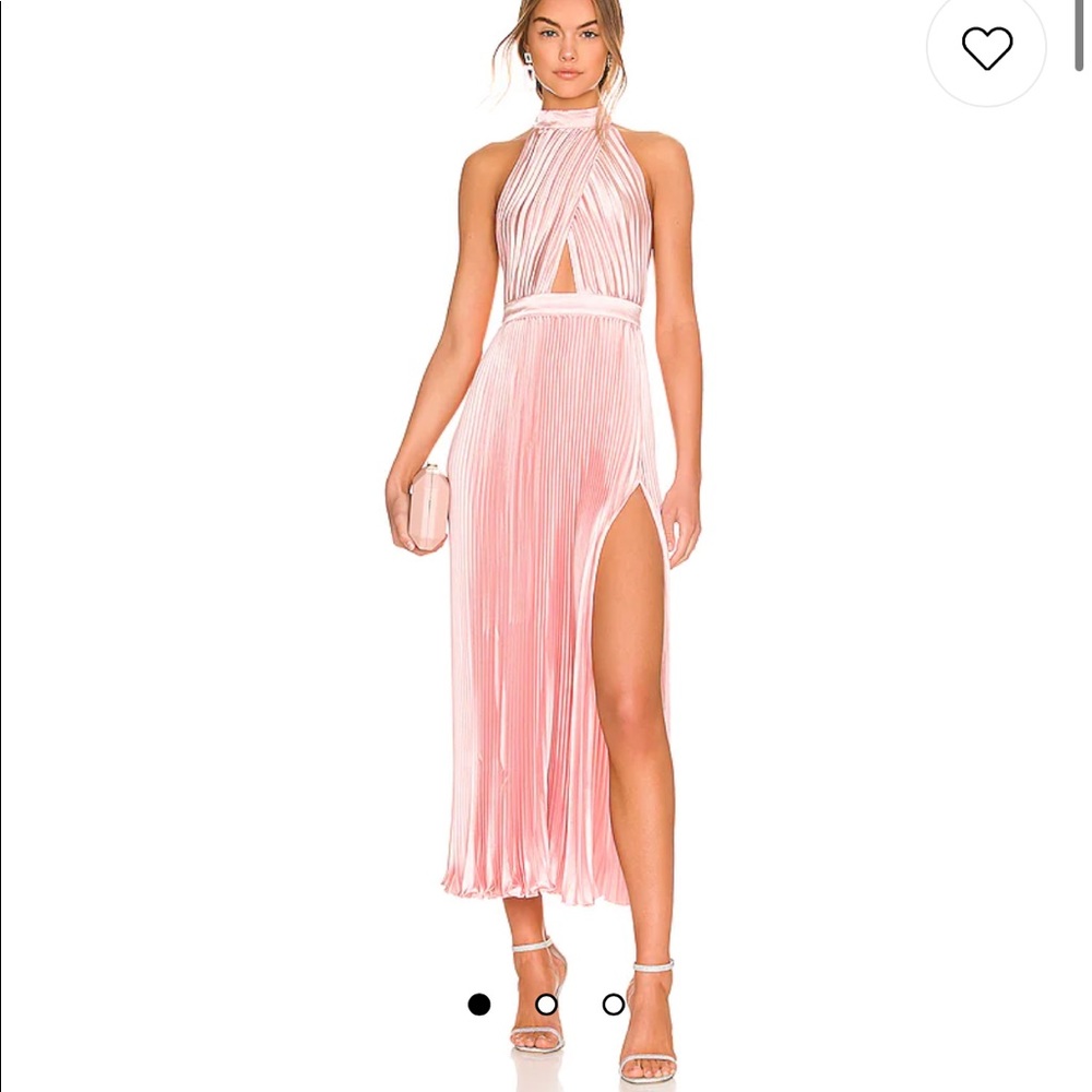 COPY - Renaissance Split Midi Dress in Light Pink - L’Idee